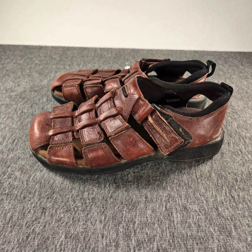 Thom McAn Vintage Fisherman Sandals Mens 10 Brown Leather Jesus Shoes Strappy